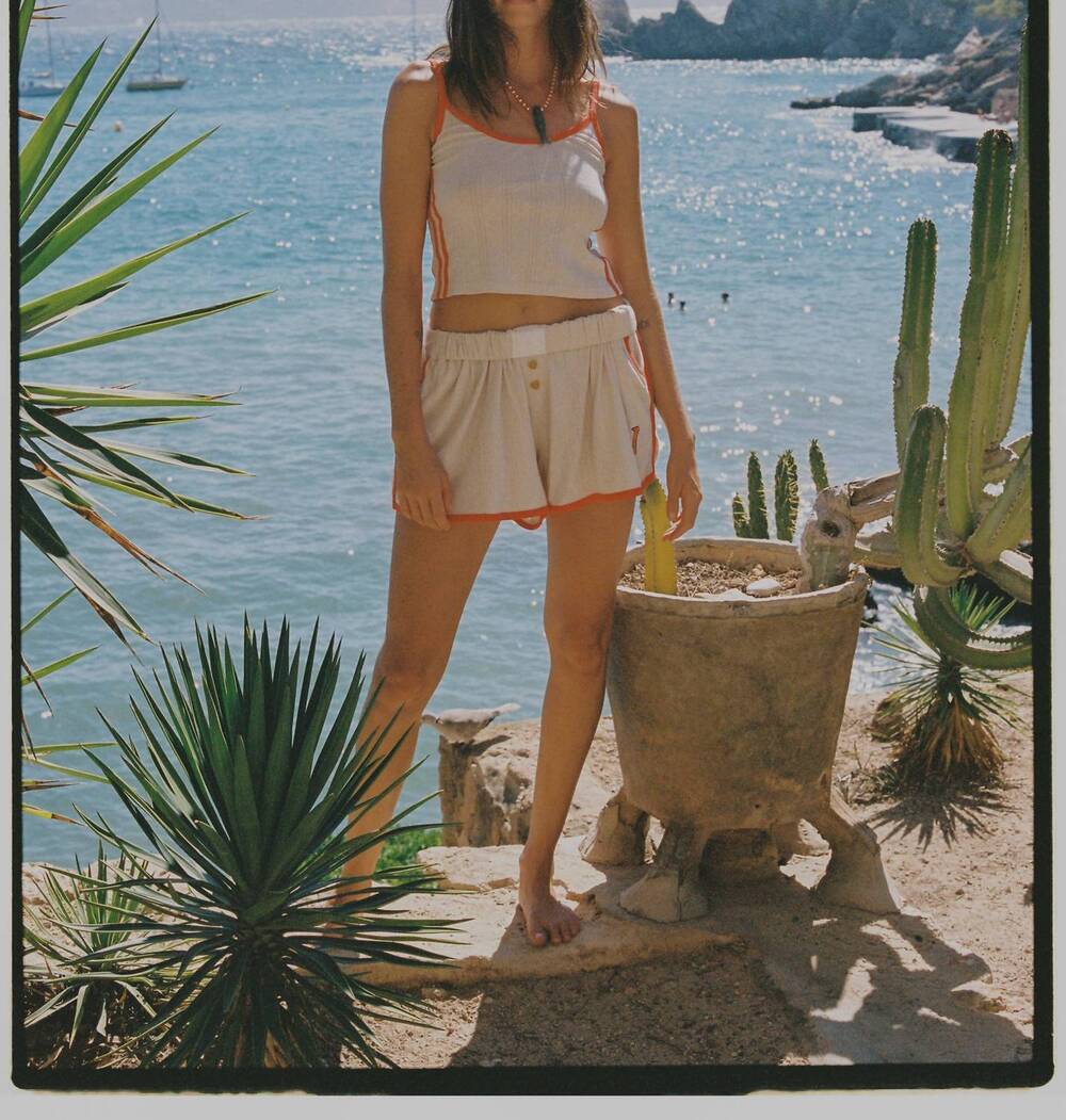 NEW CIAO CIAO VACATION spencer mini shorts in cream